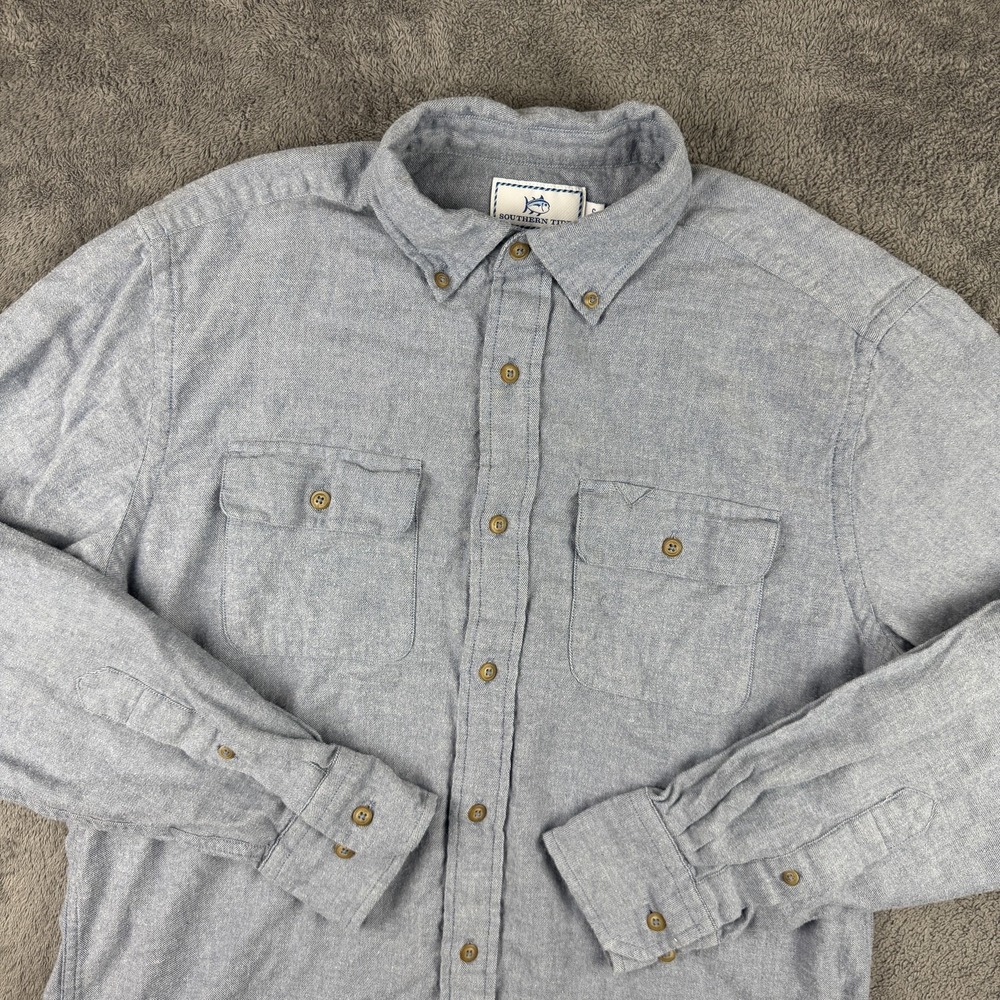 Southern Tide Shirt Mens Small Blue Classic Fit Button Front‎ Cotton Casual